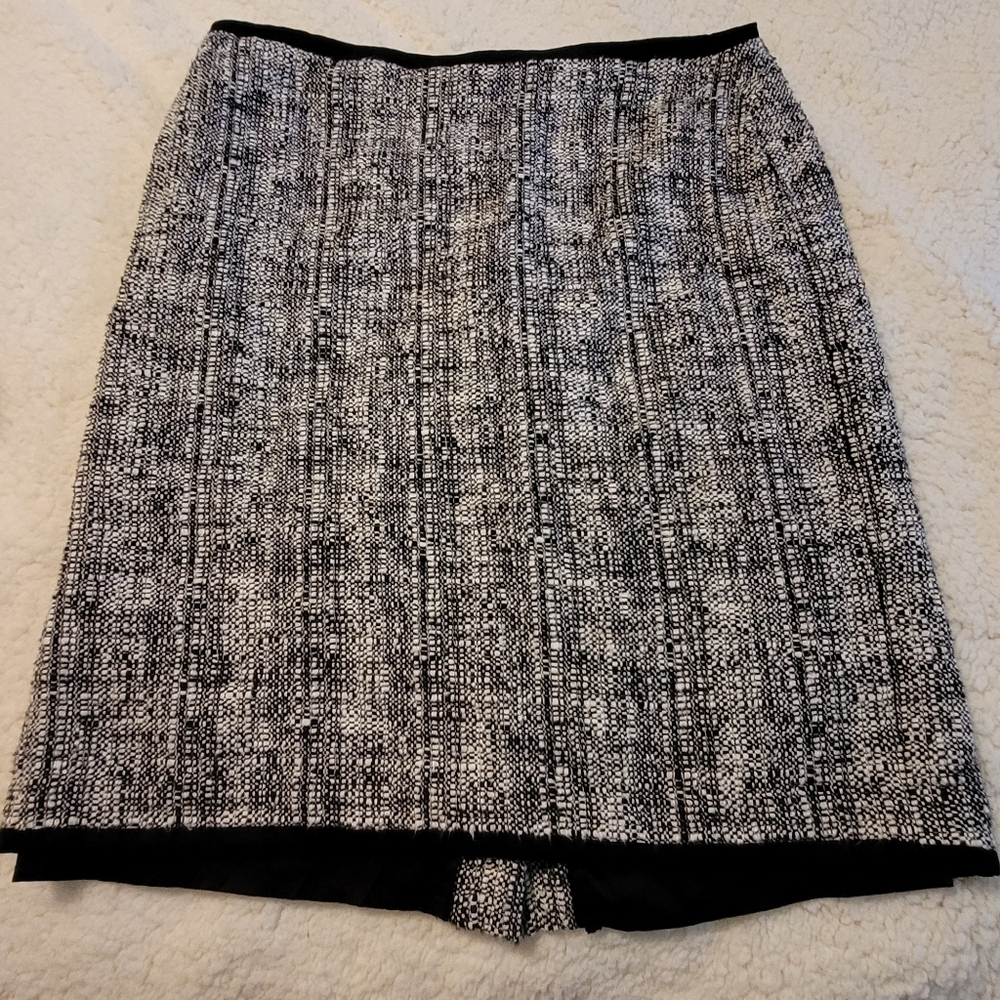 Talbots Black and White Tweed Pencil Skirt